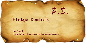 Pintye Dominik névjegykártya